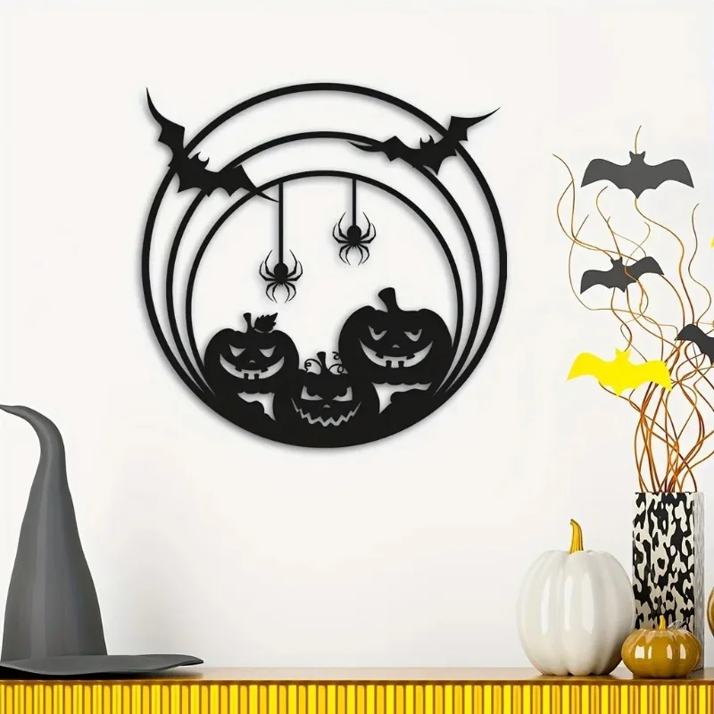 Spider Web Halloween Decoration - Arte de parede metálica para o