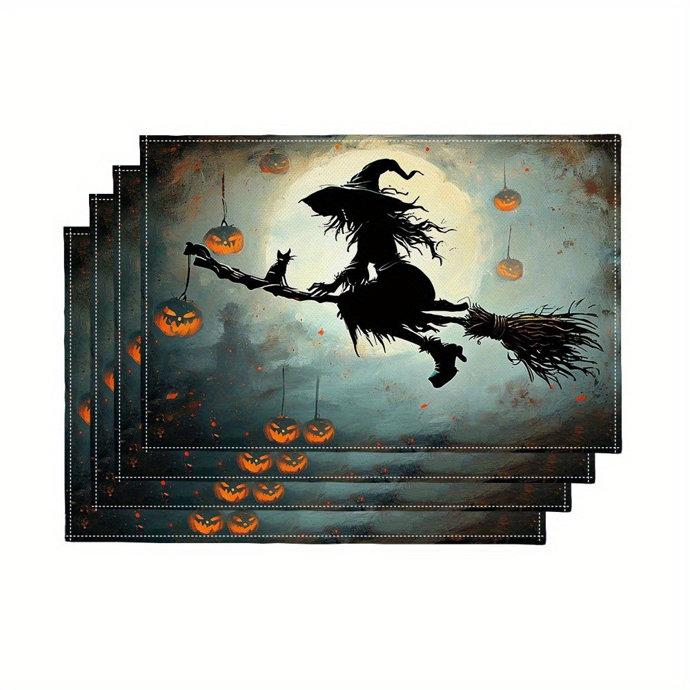 Pumpkin Lantern Halloween - Conjunto de 4 Sousplats Assustadores de