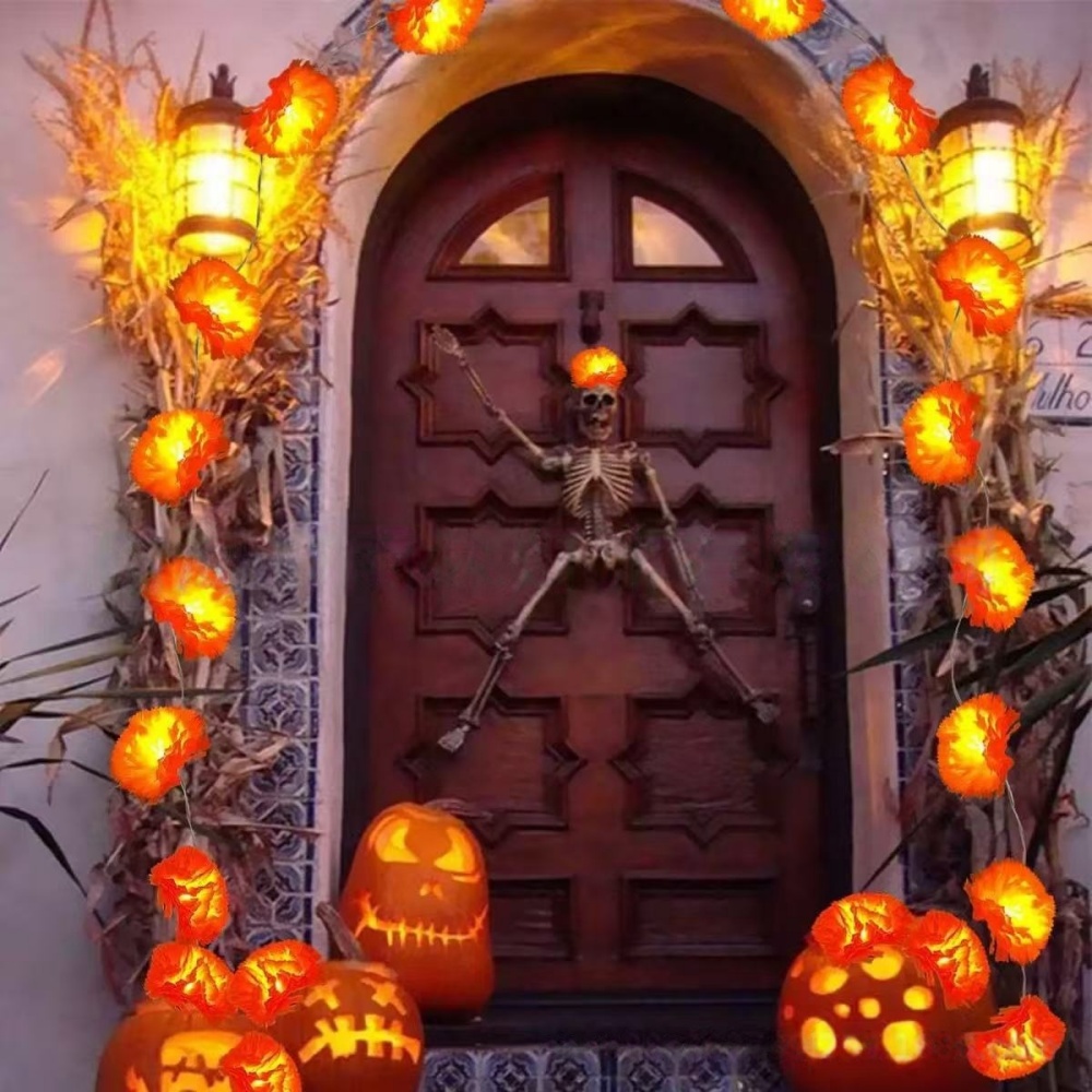 Luzes de Cordão LED em Forma d - Halloween Led String Lights Orange avaliação e preço