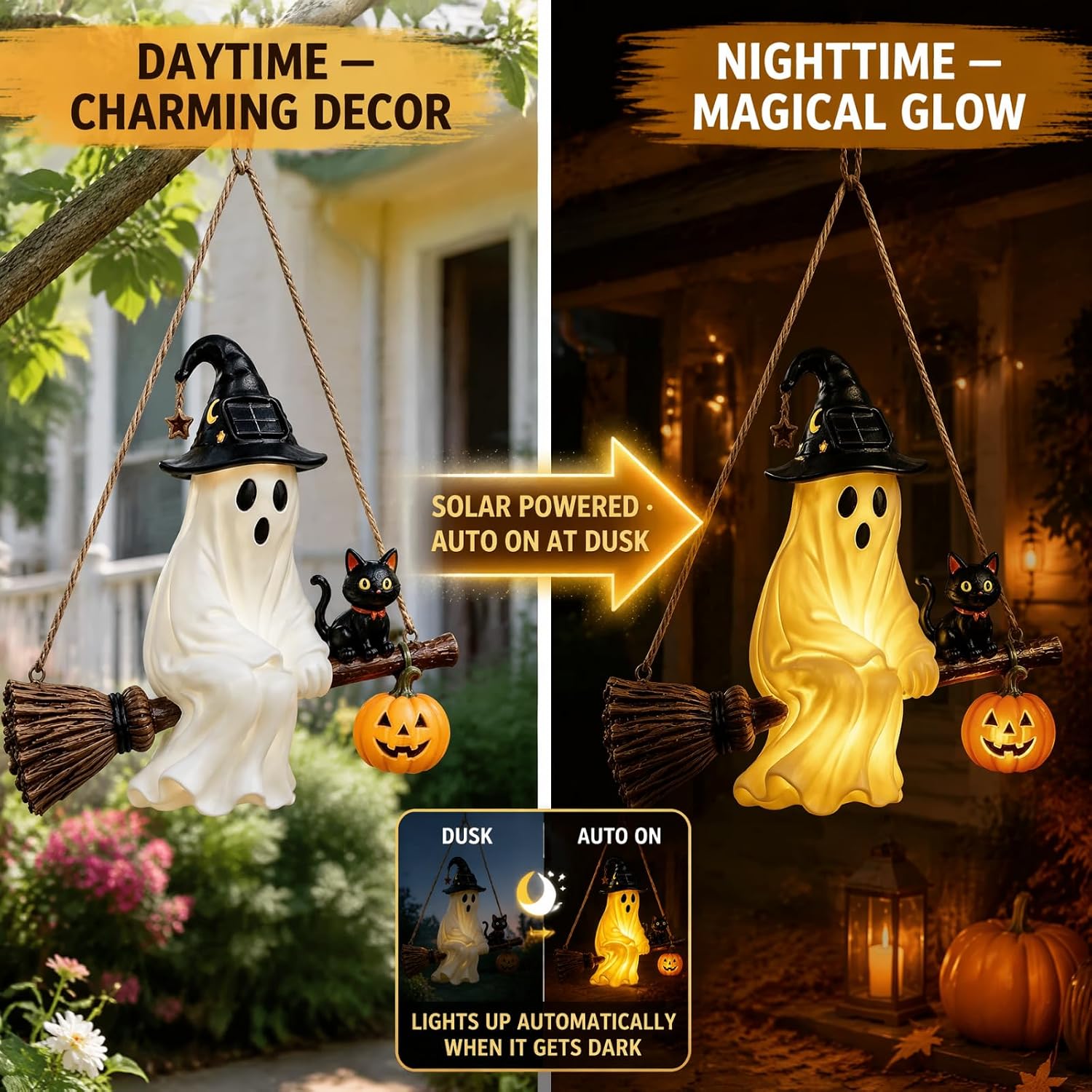 Lustre Solar Fantasma, Lantern - Pumpkin Lantern Halloween avaliação e preço