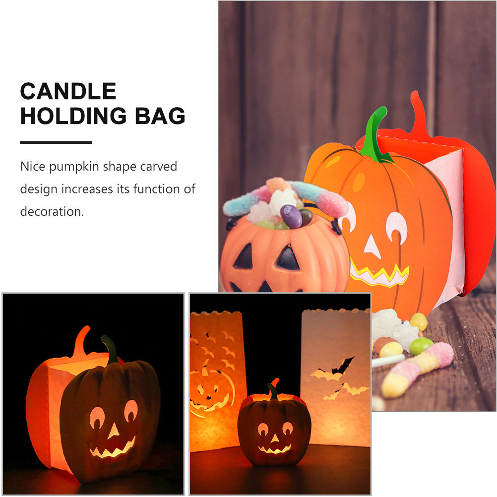 12 Sacos Decorativos em Forma  - Pumpkin Lantern Halloween avaliação e preço