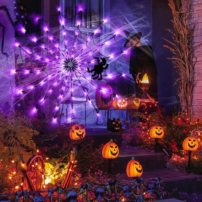 Luzes de cordão LED de teia de - Halloween Led String Lights Orange avaliação e preço