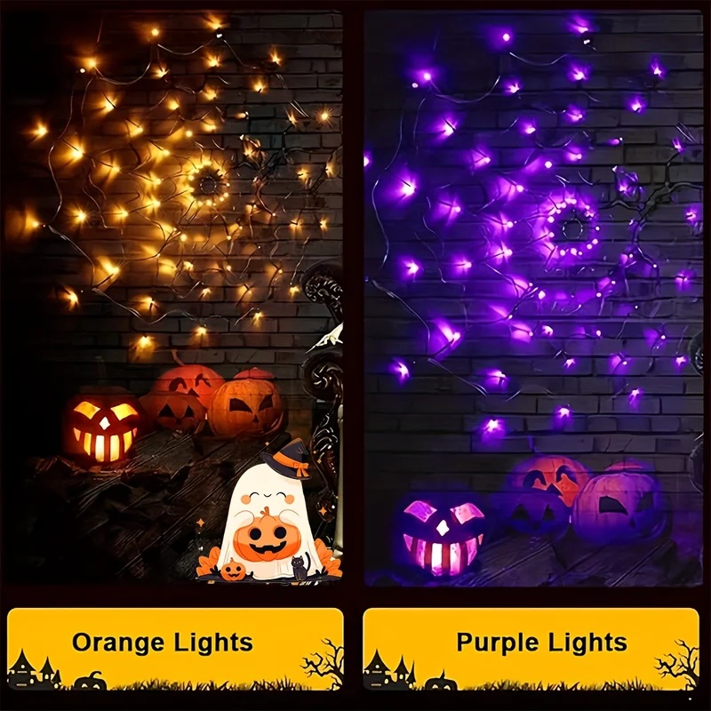 Luzes de cordão LED de teia de - Halloween Led String Lights Orange avaliação e preço