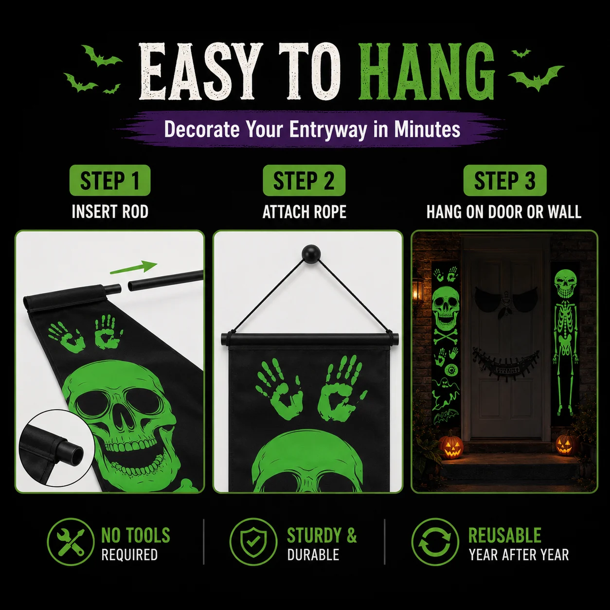 2 unidades de faixas de Hallow - Halloween Skeleton Decoration avaliação e preço