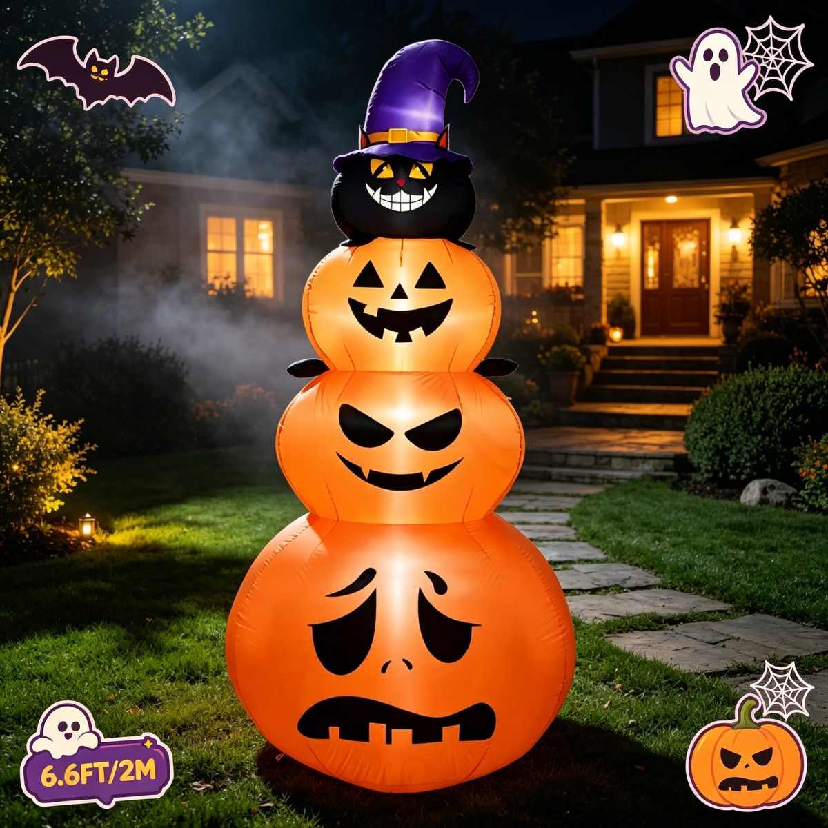Decorações de Feriado ao Ar Li - Halloween Pumpkin Decor Led avaliação e preço