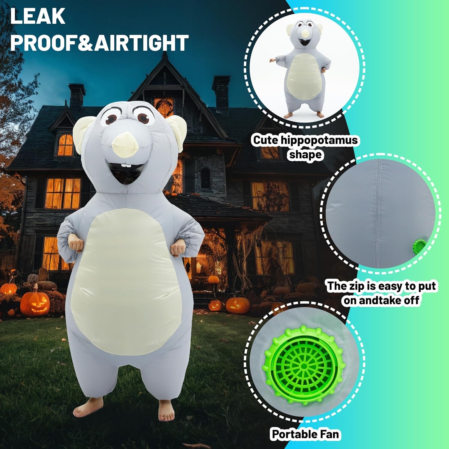 Fantasia de Rato Inflável para - Halloween Costume Adult avaliação e preço