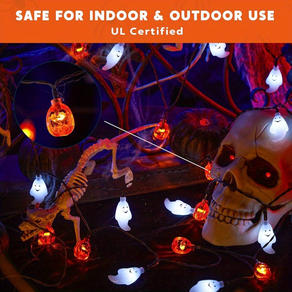 Luzes de Cordão LED de 19,7 Pé - Halloween Led String Lights Orange avaliação e preço