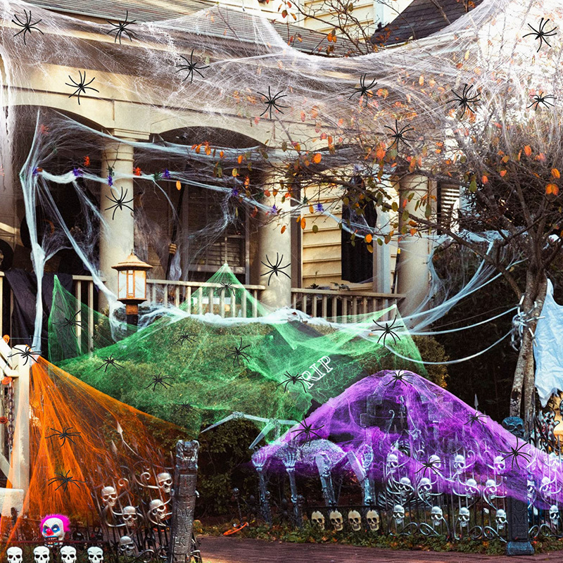 Decoração de Halloween: teia d - Spider Web Halloween Decoration avaliação e preço