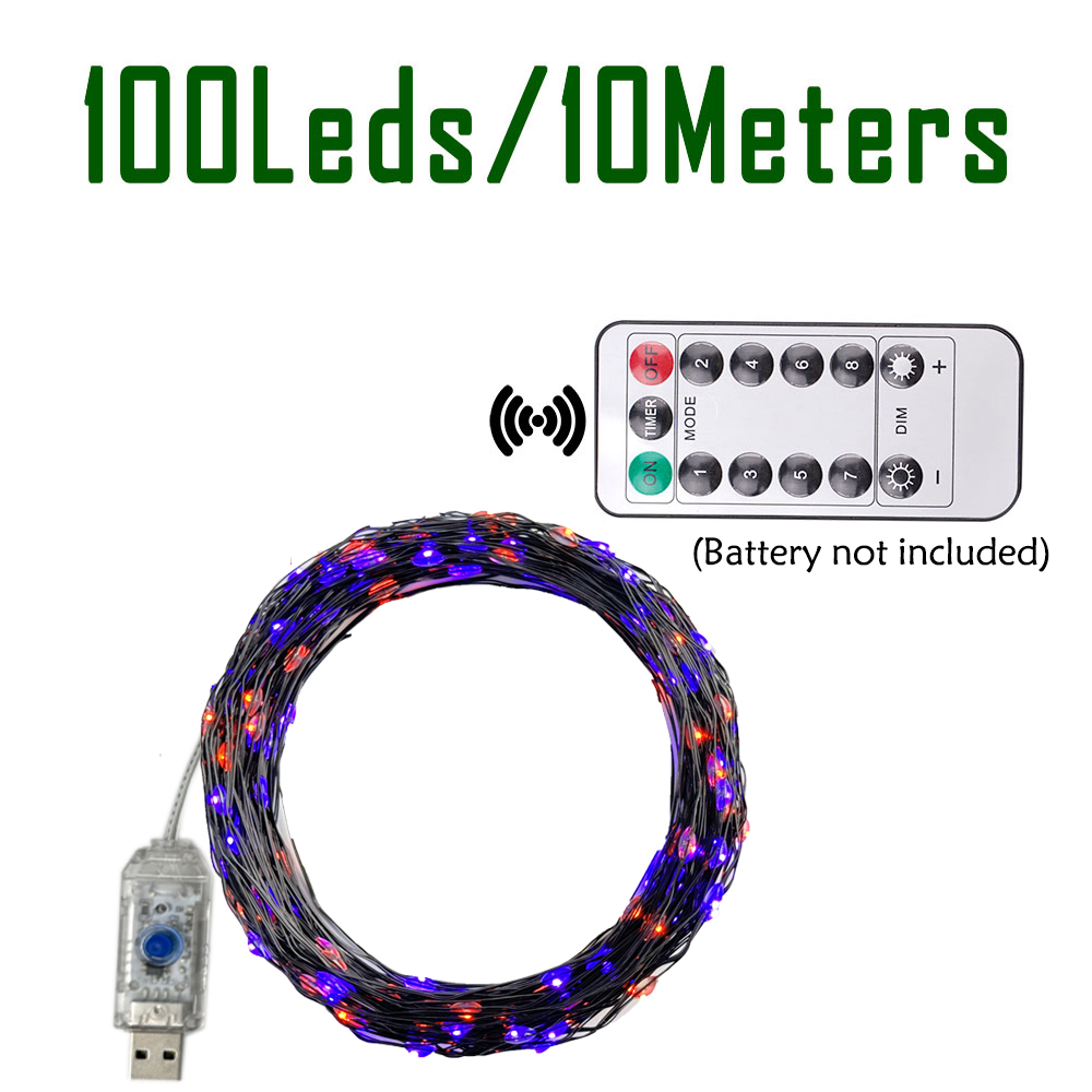 100/200leds luzes da corda lar - Halloween Led String Lights Orange avaliação e preço